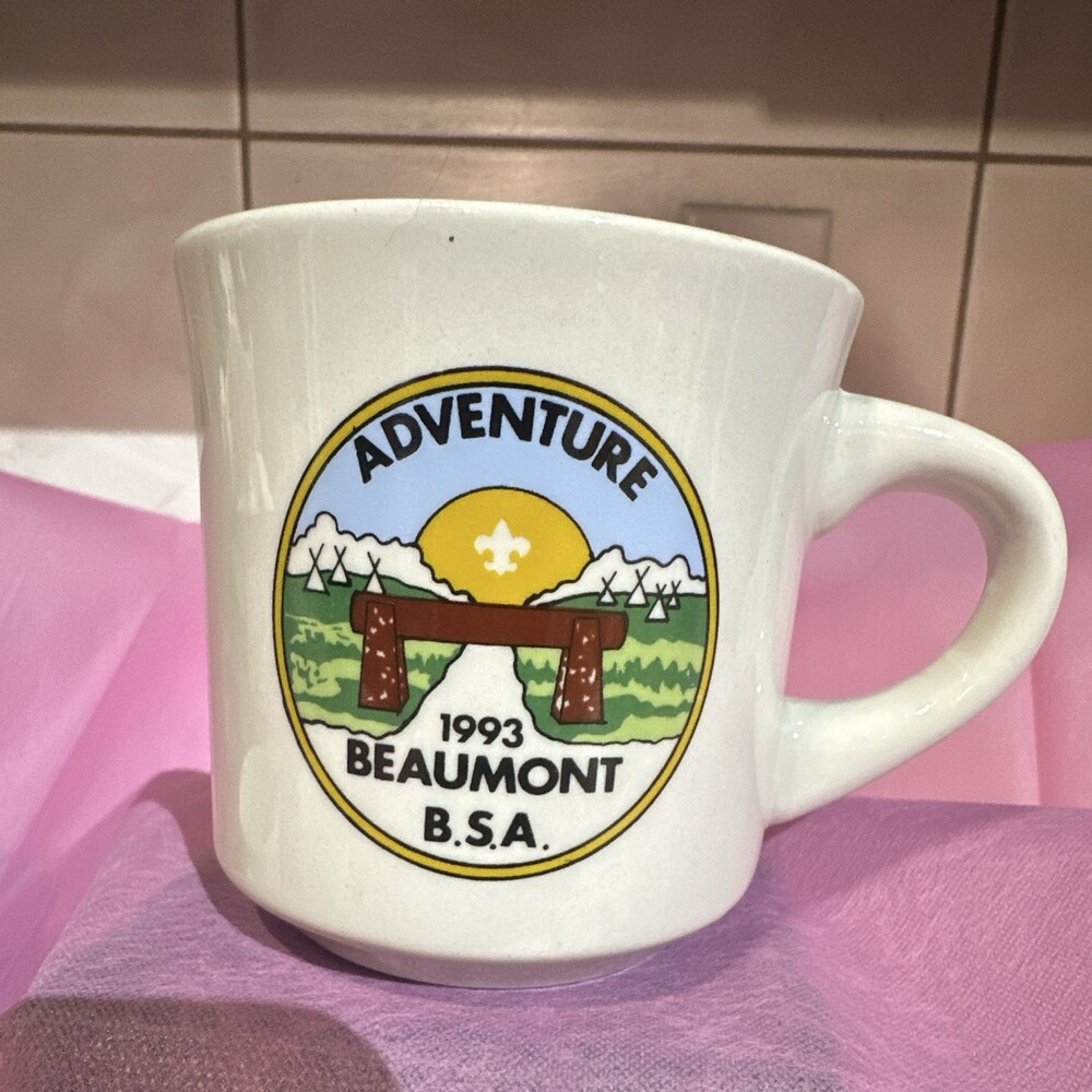 vintage 1993 Beaumont Scout Reservation (BSA) commemorative ceramic coffee mug.